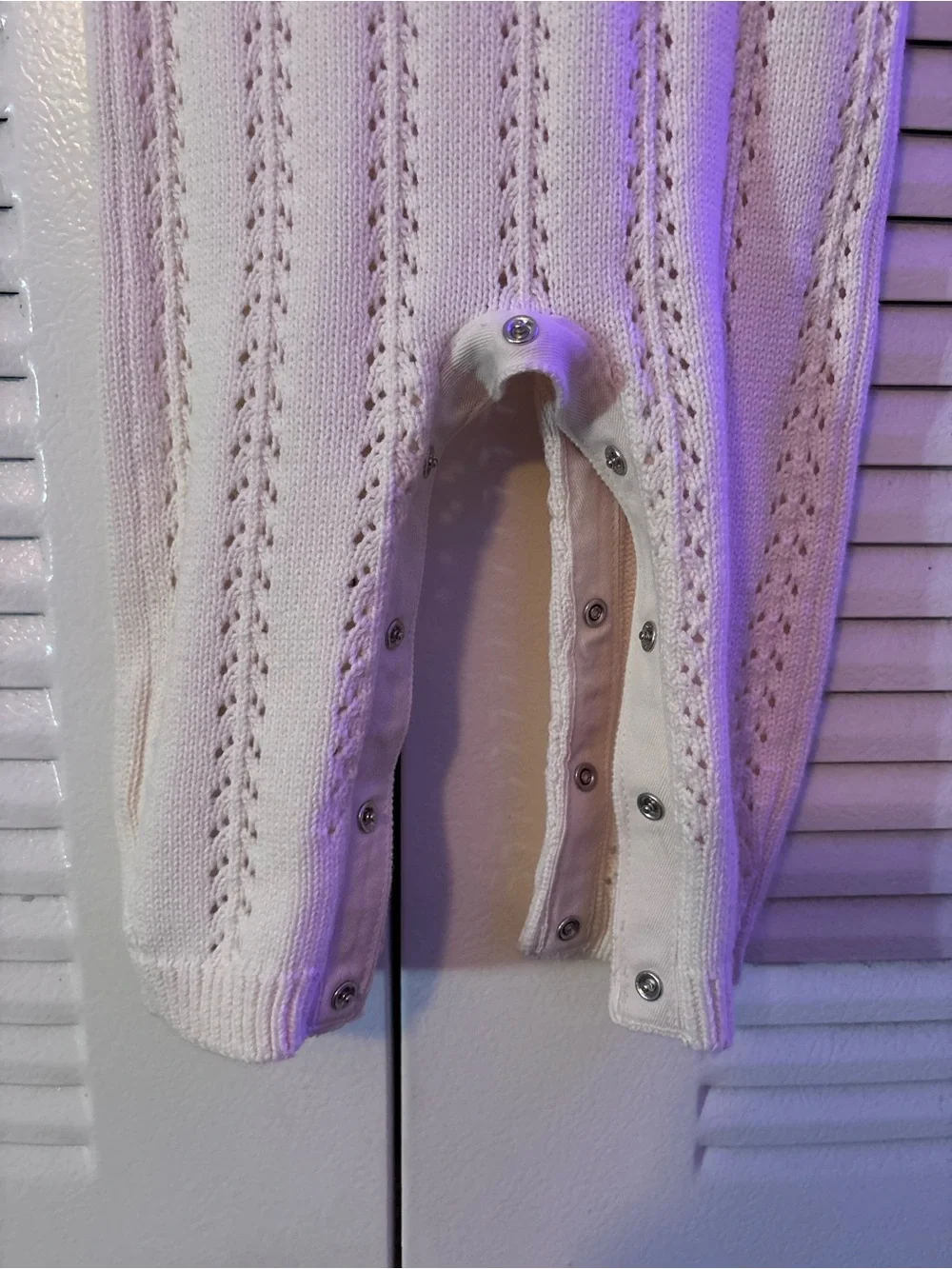Old Navy Cream Knit Ruffle Baby One-Piece